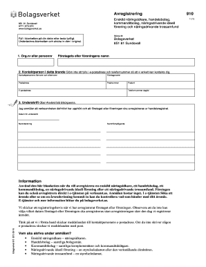 Swedish Business Deregistration Form 910