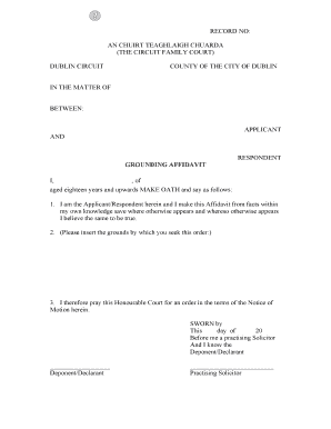 Grounding Affidavit for Family Court