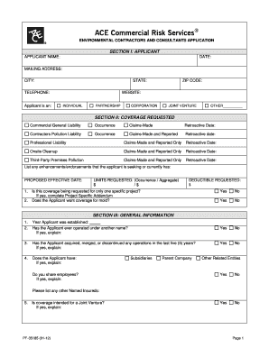 Environmental Contractors and Consultants Application