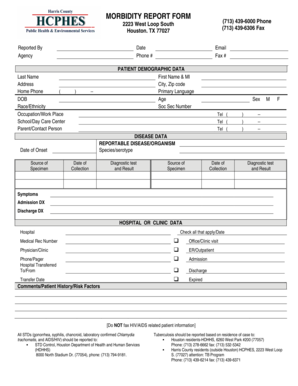 Morbidity Report Form