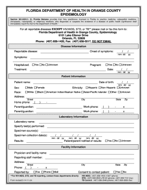 Florida Reportable Disease Form