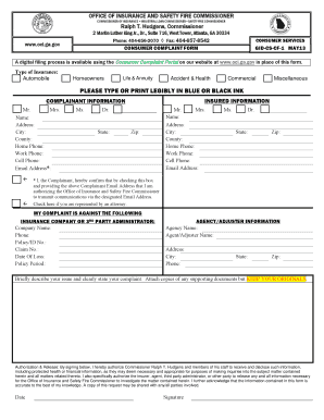 Georgia Consumer Complaint Form