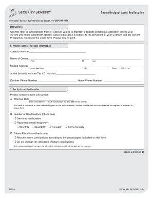 Asset Reallocation Form