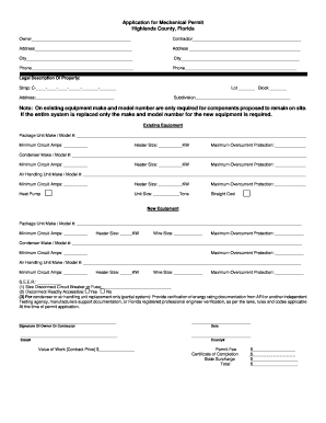 Mechanical Permit Application
