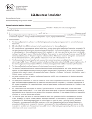 ESL Business Resolution Form