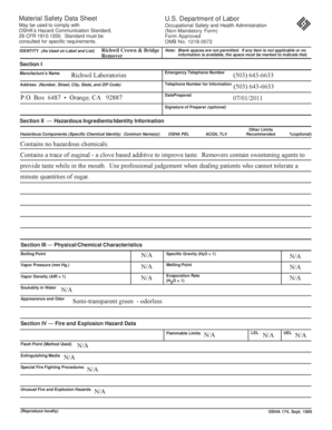 Material Safety Data Sheet