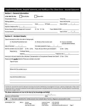 Humana Supplemental Health Claim Form
