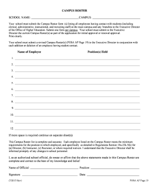 Campus Roster Form