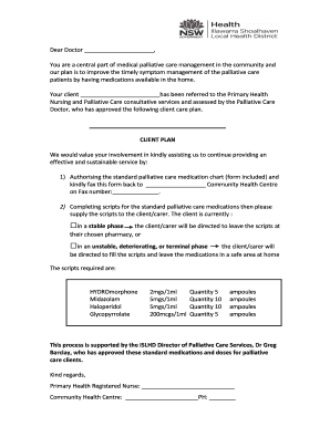 Palliative Care Medication Authorization Form