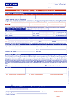 Dividend Transfer Plan Enrolment Form