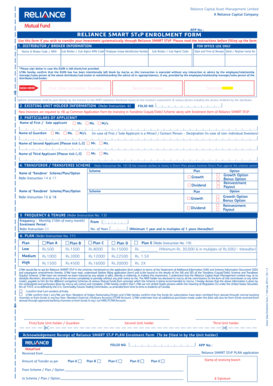 Reliance Smart Step Enrolment Form
