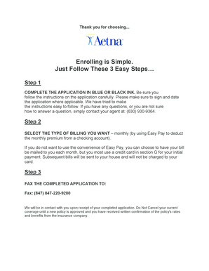 Aetna Individual Advantage Dental Enrollment Form