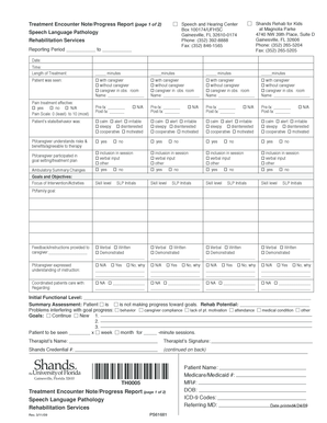 Speech Language Pathology Progress Report