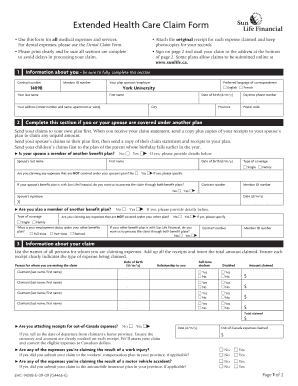 Extended Health Care Claim Form