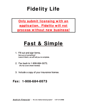 Fidelity Life Insurance License Application