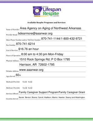 Respite Care Provider Information Form