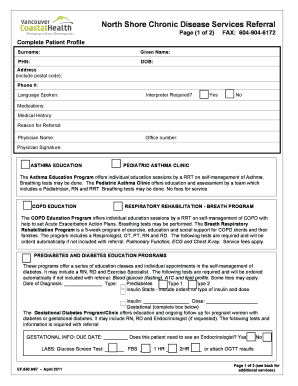 North Shore Chronic Disease Services Referral Form