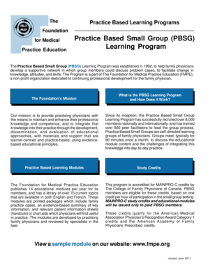 Practice Based Small Group Learning Program Membership Registration