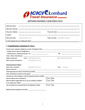 JetProtect Domestic Travel Claim Form