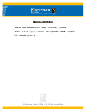 PerfectHealth Savings Account Application