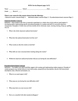 BCBA Service Request Form