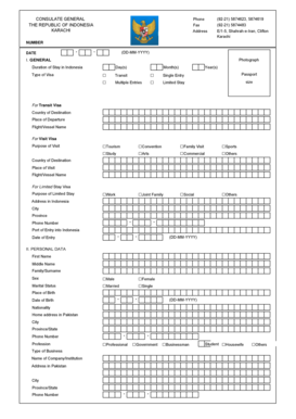 Indonesia Visa Application Form