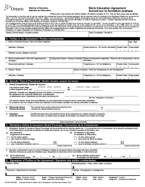 Ontario Work Education Agreement