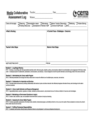 Teacher Assessment Log Form