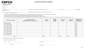Owner's Sworn Statement