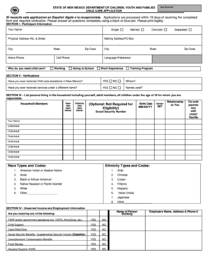 New Mexico Child Care Application