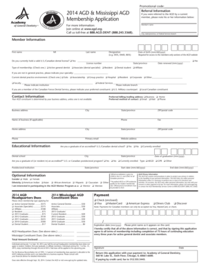 AGD Membership Application Form