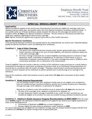 Employee Benefit Trust Special Enrollment Form