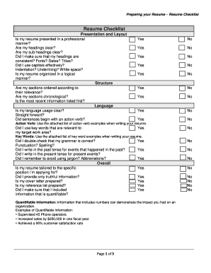 Resume Checklist
