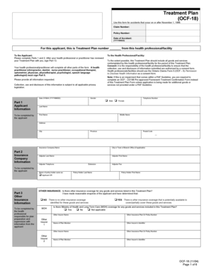 Ontario Treatment Plan Form OCF-18