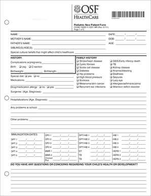 Pediatric New Patient Form