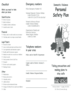 Emergency Checklist for Domestic Violence