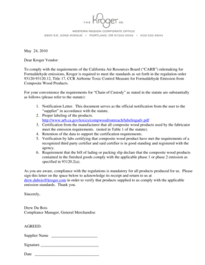 Kroger Vendor Compliance Notice