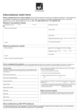 International Claim Form