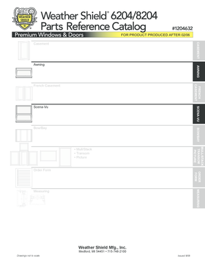 Weather Shield Window Parts Order Form