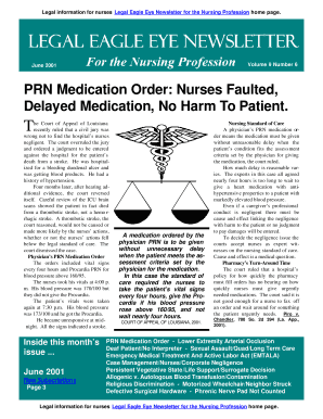 Fillable Online PRN Medication Order: Nurses Faulted, Fax Email Print ...
