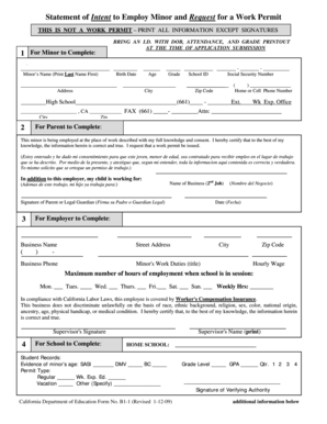California Work Permit for Minors