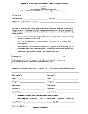 Request for Official Transcript
