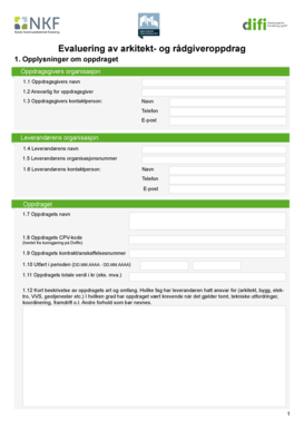 Architect and Consultant Project Evaluation Form