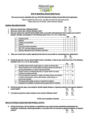 2015-16 AtlantiCare School Health Survey