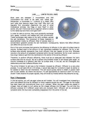 Limits to Cell Size Lab