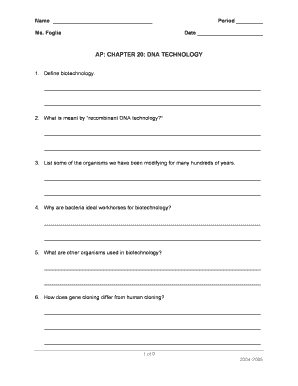 AP Biology DNA Technology Worksheet