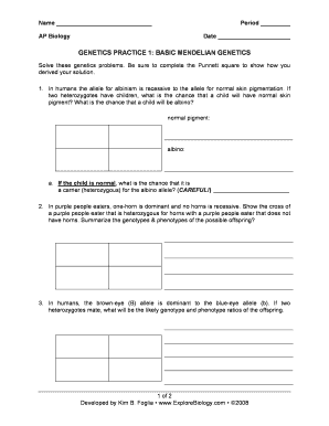 Genetics Practice Worksheet