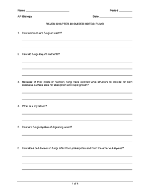 AP Biology Fungi Guided Notes