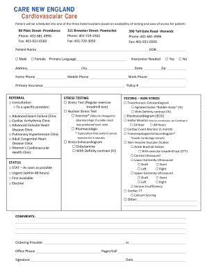 Cardiovascular Care Patient Referral Form