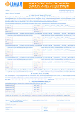 Bank Accounts Registration Form